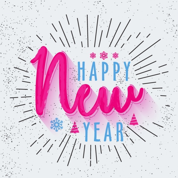 New year background with blue and pink details