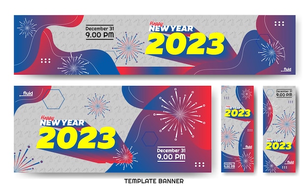 Vector new year banner with gradiation