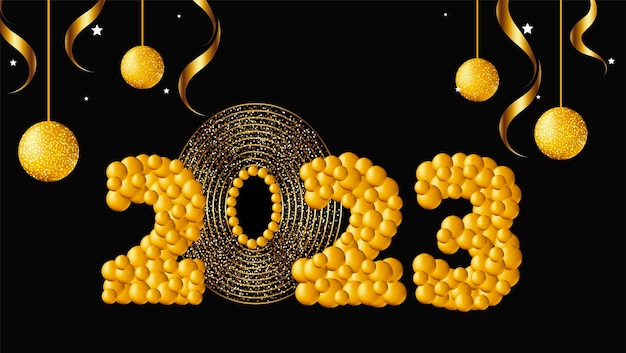 Vector new year bubbles banner
