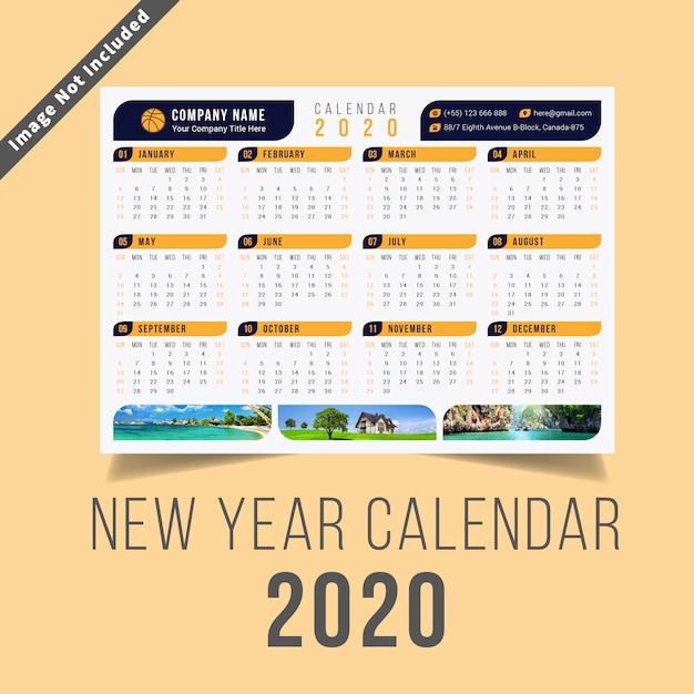 New year calendar 2020