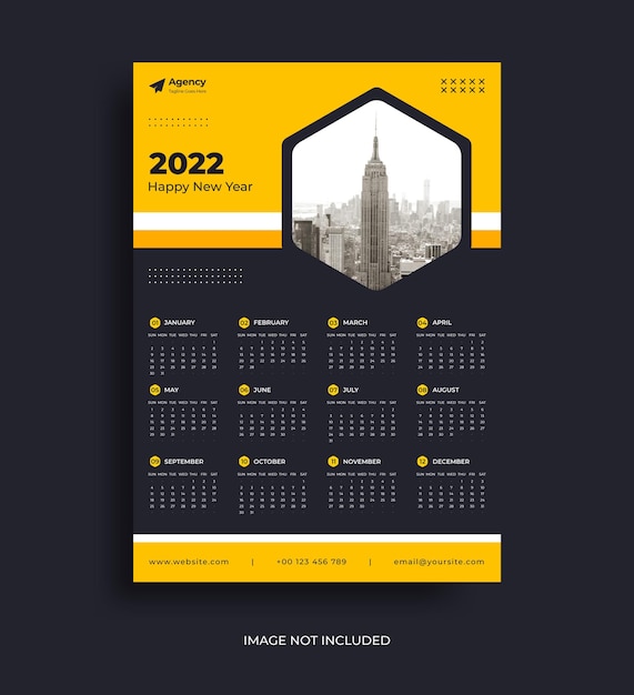 New year calendar in geometric shape style