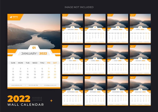 New year calendar in geometric shape style