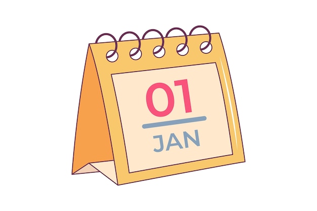 Vector new year calendar sticker design