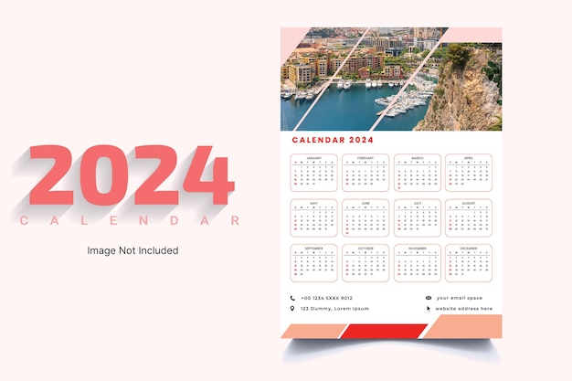 New year calendar template design modern colorful wall calendar design for business or personal use