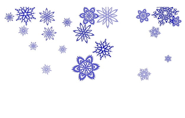 New Year card border pattern template with simple snowflake elements isolated