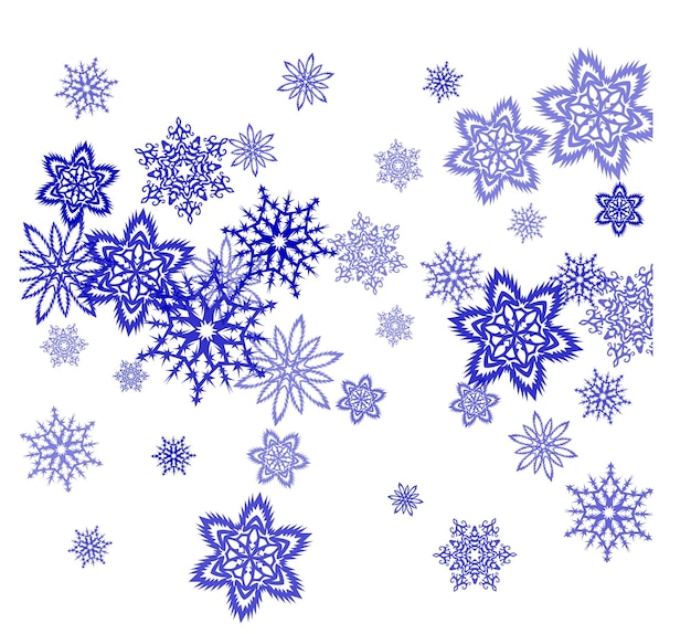 New Year card border pattern template with simple snowflake elements isolated