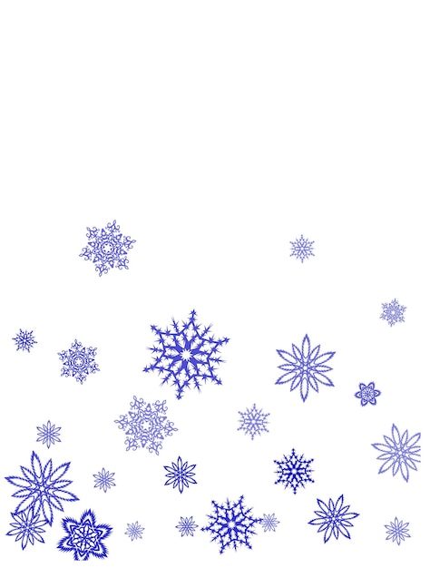 New Year card border pattern template with simple snowflake elements isolated