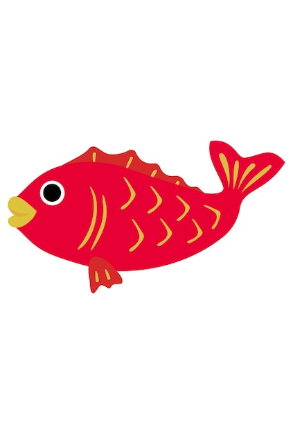 New Year card material sea bream vector illustration