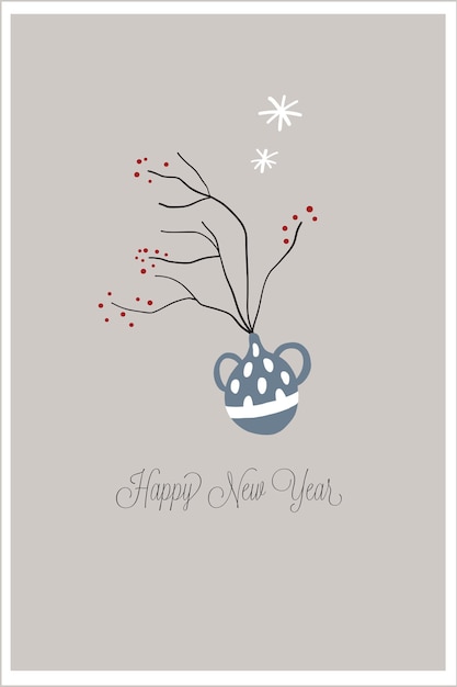 New year card postcard home love party winter