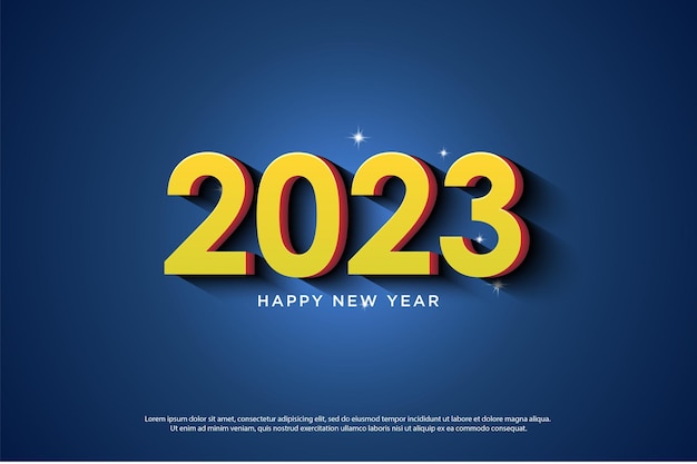 празднование нового года 2023 с 3d номерами.