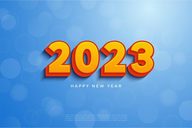 큰 3d 숫자로 새해 축하 2023.