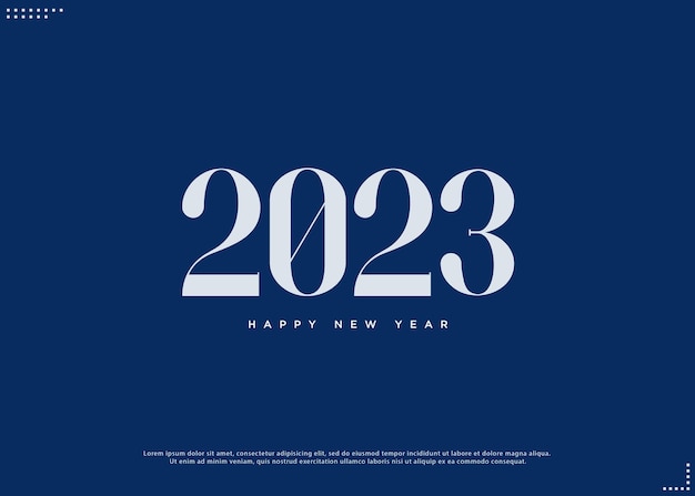 ベクトル 2023年の新年のお祝いで、クラシックな数字がフラットです。