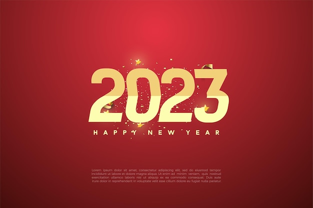 Празднование нового года 2023 с плоскими фигурами.