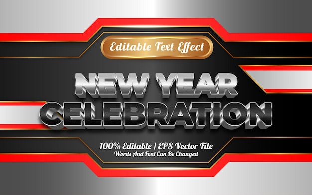 New year celebration editable text effect golden themed