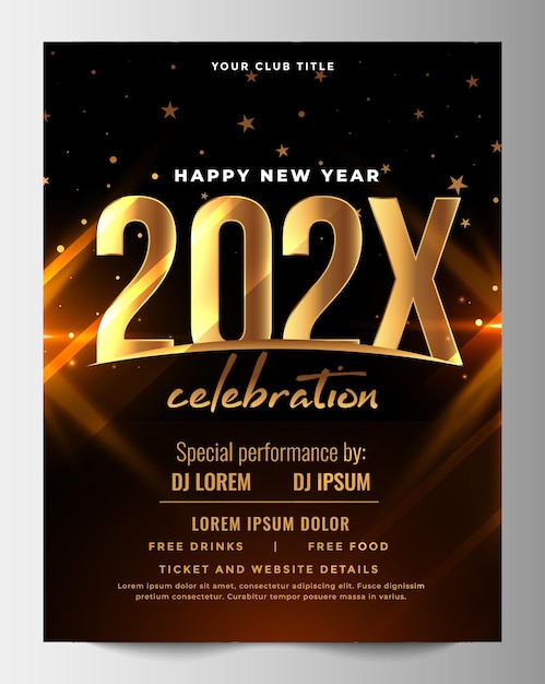 new year celebration poster template design