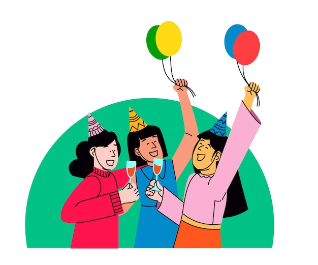 同朋友一起慶祝新年