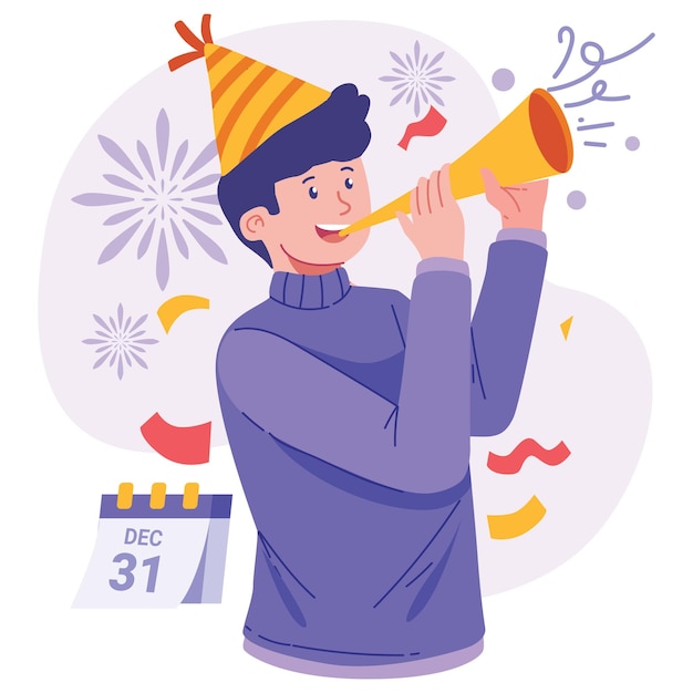 Vector new year character illustration