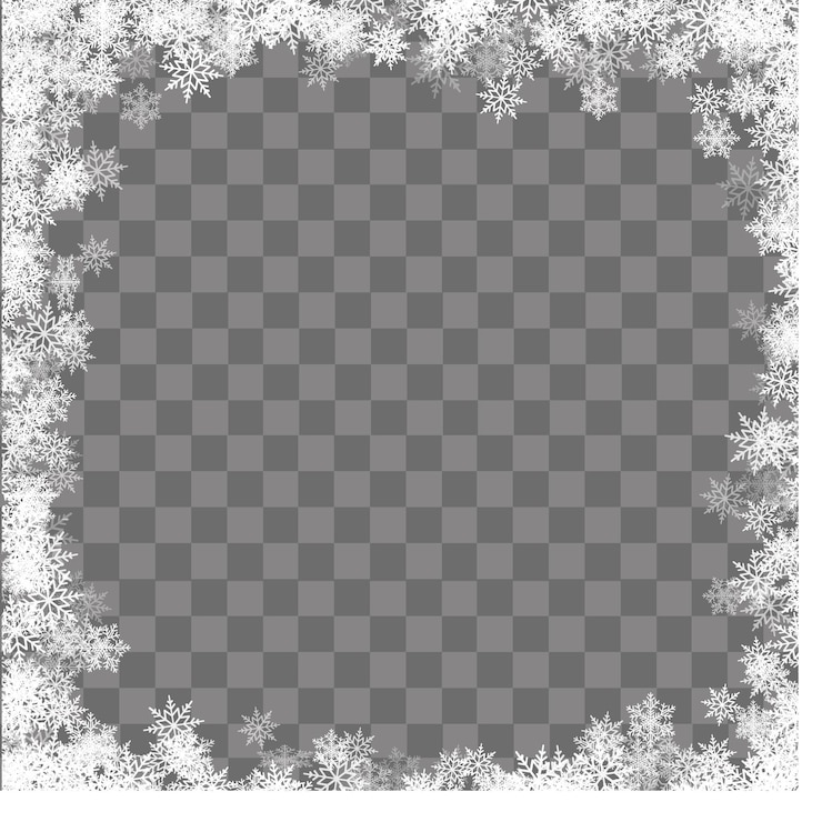 Vector new year or christmas frame from snowflakes on transparent background vector illustration