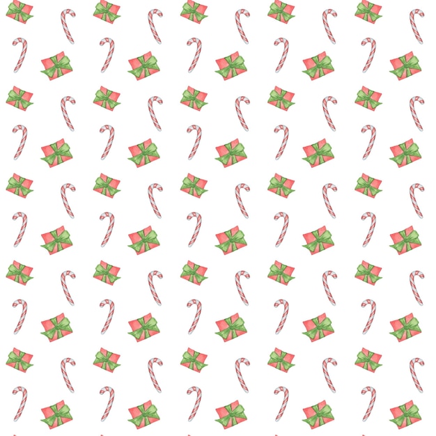 Vector new year and christmas watercolor endless pattern