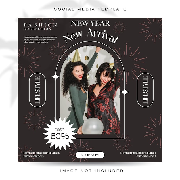 new year concept social media post templatexa