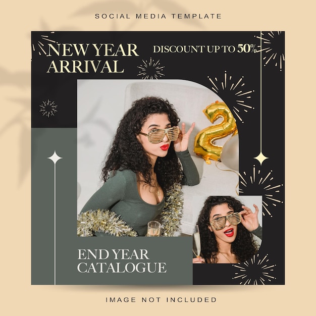 new year concept social media post templatexa