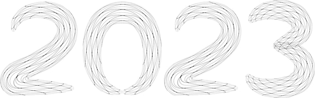 new year decorative brush numbers art lettering