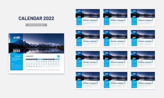 New year desk calendar, date planner 2022