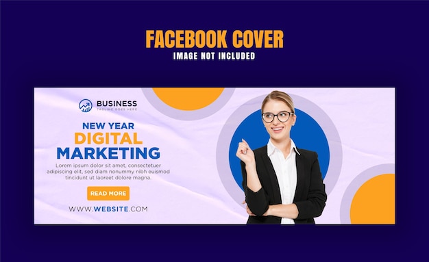 Vector new year digital facebook cover banner