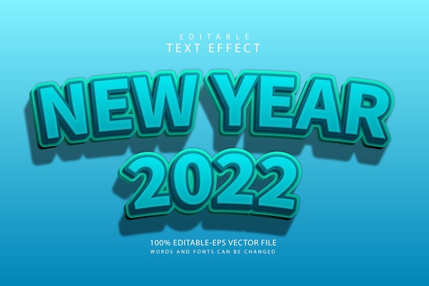 New year editable text effect 3 dimension emboss modern style