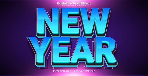 Vector new year editable text effect in modern trend style