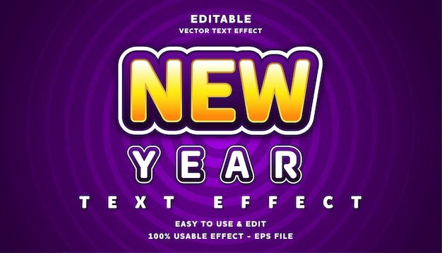 new year editable text effect with modern and simple style