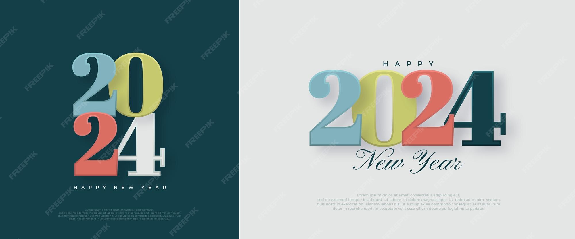 Premium Vector New year eve 2024 colorful design 2024 celebration