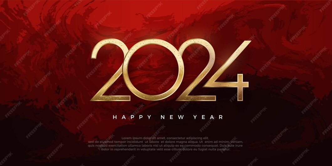 Premium Vector New Year Eve 2024 With golden numbers and shiny light