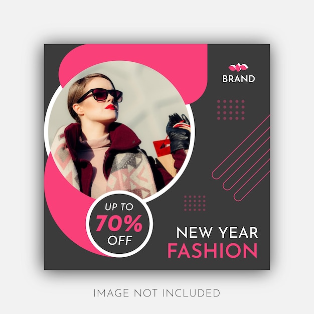 New year fashion sale social media post or instagram post template