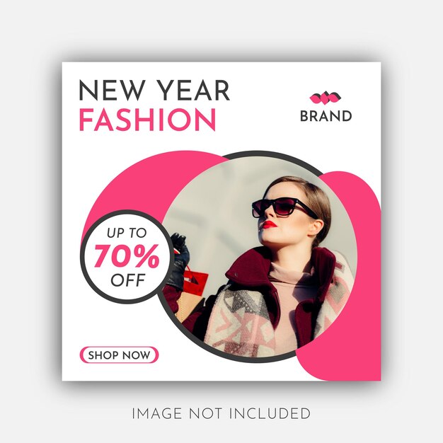 New year fashion sale social media post or instagram post template