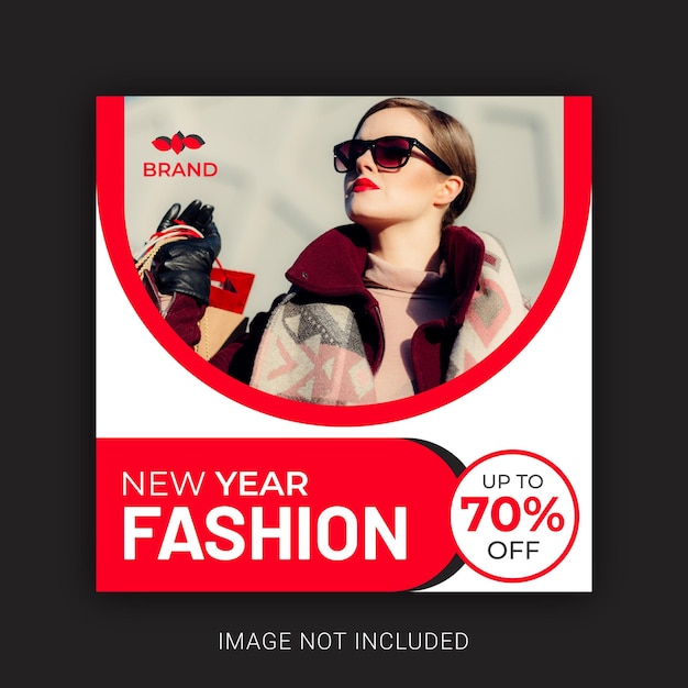 New year fashion sale social media post of instagram post template