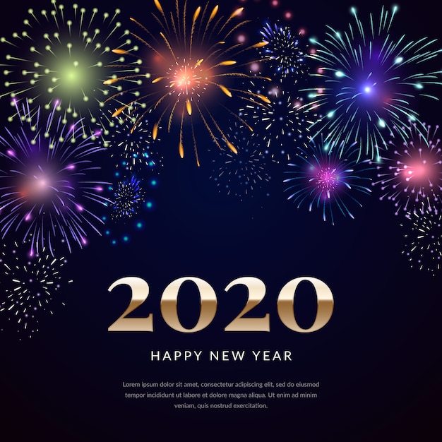 Vector new year fireworks background