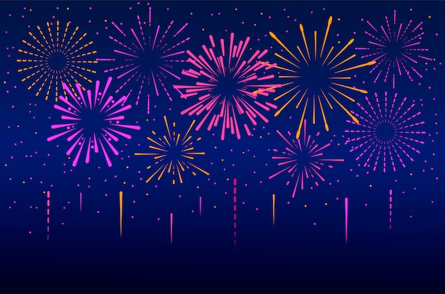 Vector new year fireworks decoration