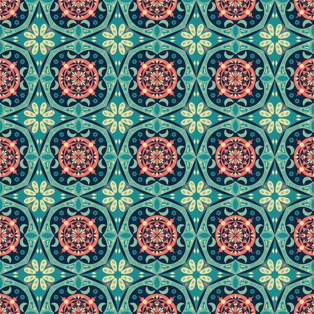 New year floral seamless pattern background garden nature damask aboriginal ornament art