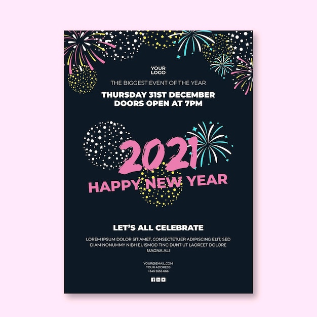 Vector new year flyer template