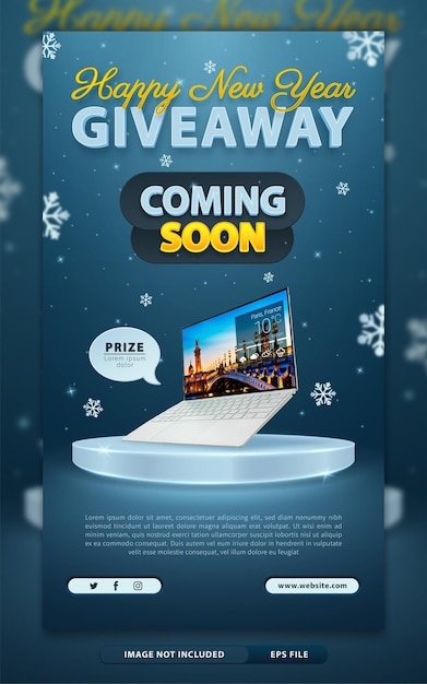 New year giveaway social media story template