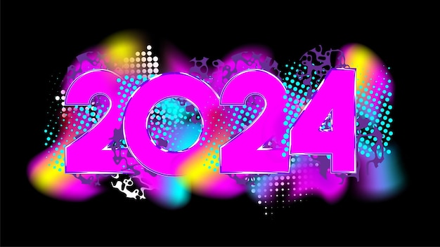 new year gradient halftone number calendar header design