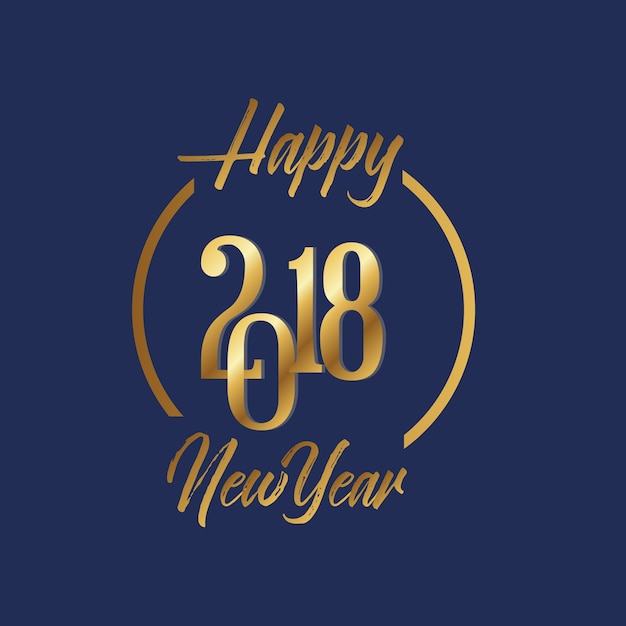 Vector new year greeting 2018 background