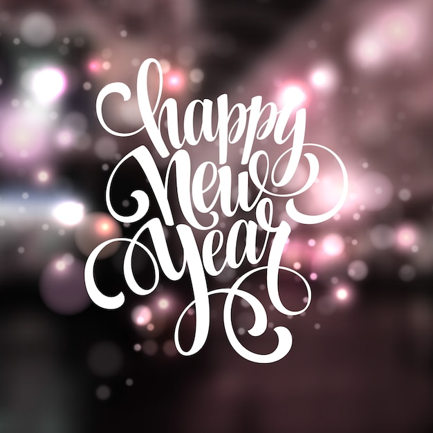 New Year Handwritten Typography, greeting card