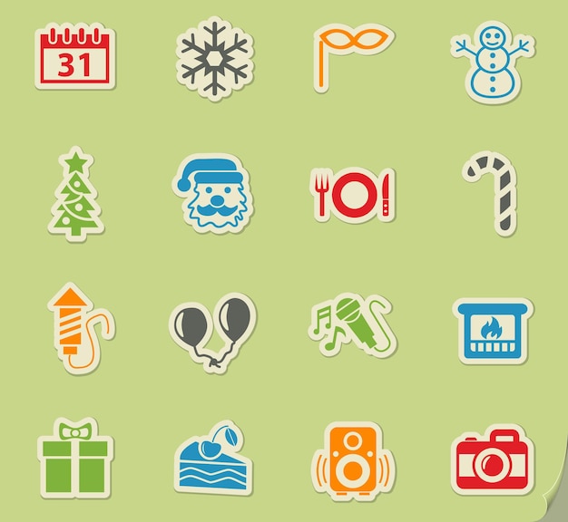 New year icon set