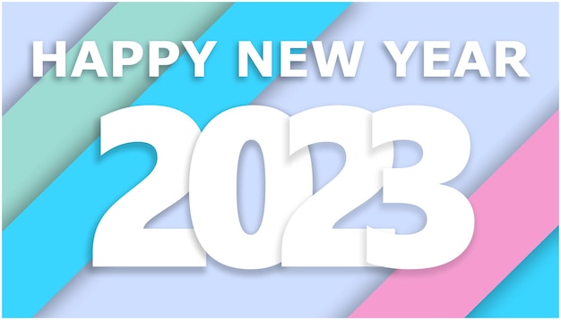 New year illustration 2023 with pastel background happy new year greetings