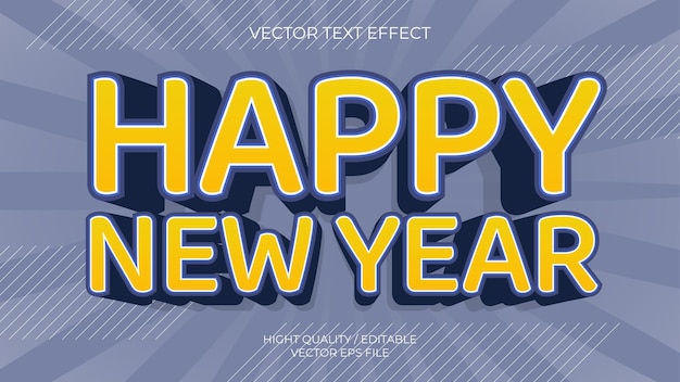 Vector new year illustrator text effect