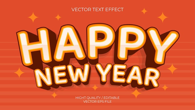 Vector new year illustrator text effect