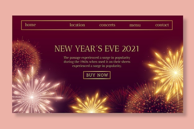 Vector new year landing page template