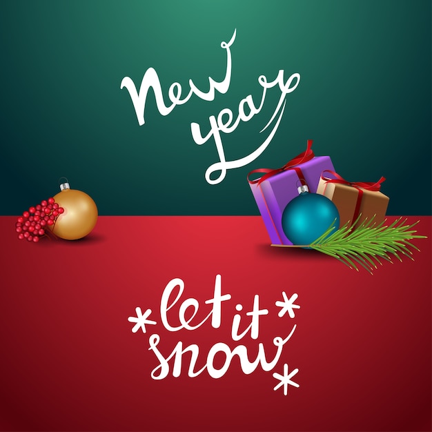 New year, let it snow. lettering